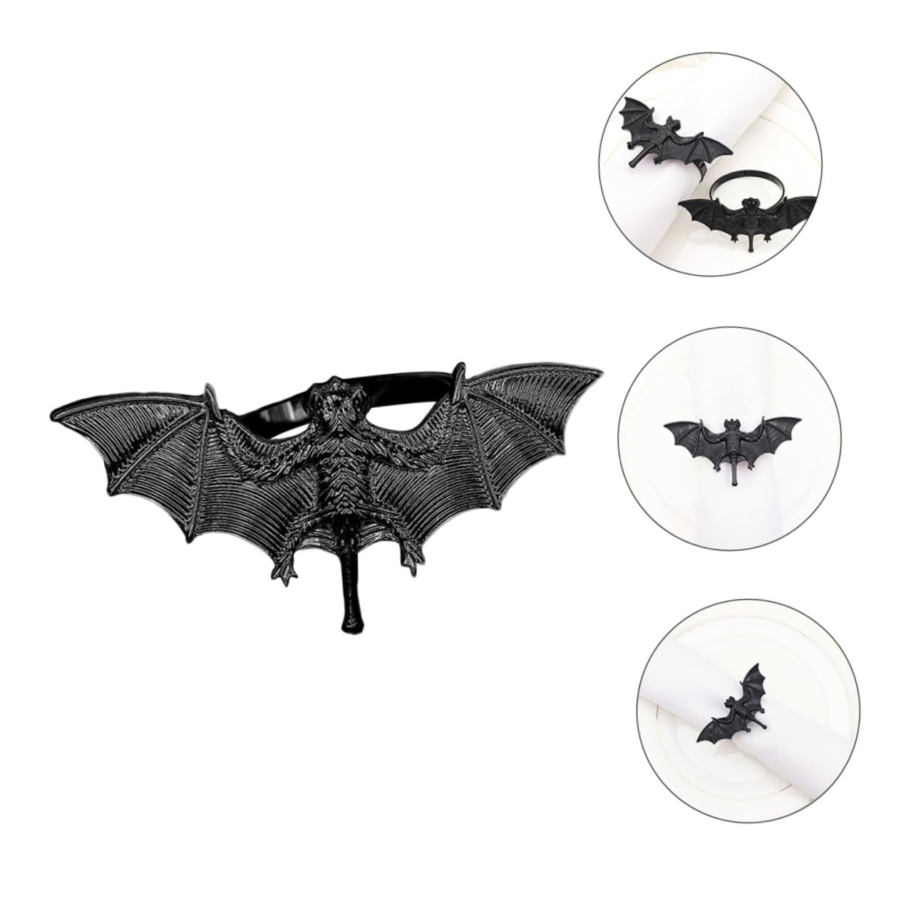 SHOWERORO 16stücke Spooky Bat Napkin Gruselige Fledermaus Tischdeko Für Halloween Und Festlichkeiten Und Kreative Serviettenringe Legiertem Material