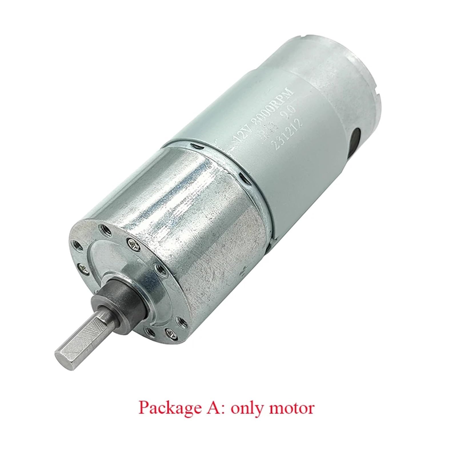 Motore CC 12V24V 555 9RPM~1280RPM 37GB-555 Motoriduttore a bassa velocità regolabile ad alta coppia a spazzole da 37 mm(24V 9RPM,Package C)