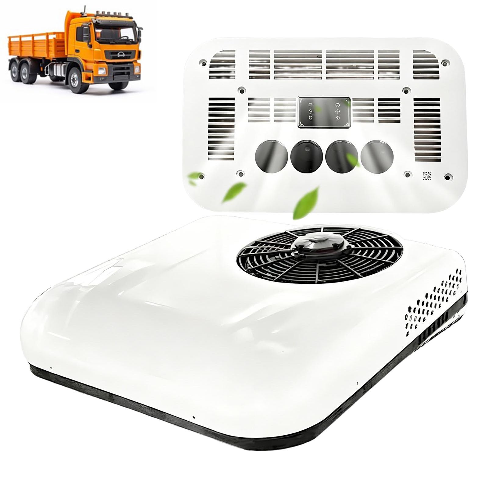 Air Conditioning Motorhome, Ultra Thin RV Roof, Top Air Conditioners, Universal Fit for Motorhomes, RVs, Camper and Trucks White-24V