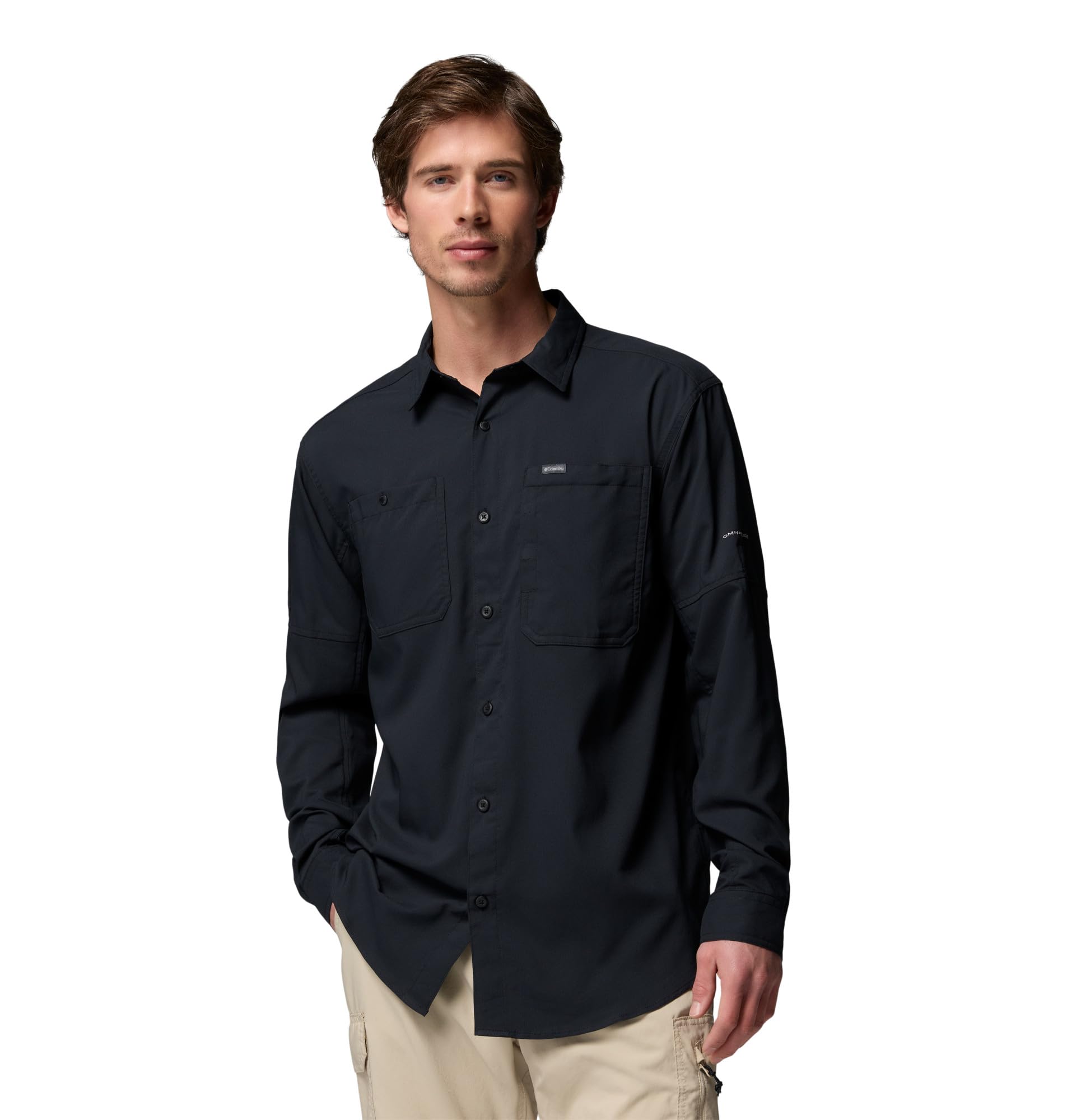 Columbia Men's Silver Ridge Utility 2 Long Sleeve Shirt, Long Sleeve Shirt, Black, XX-Large