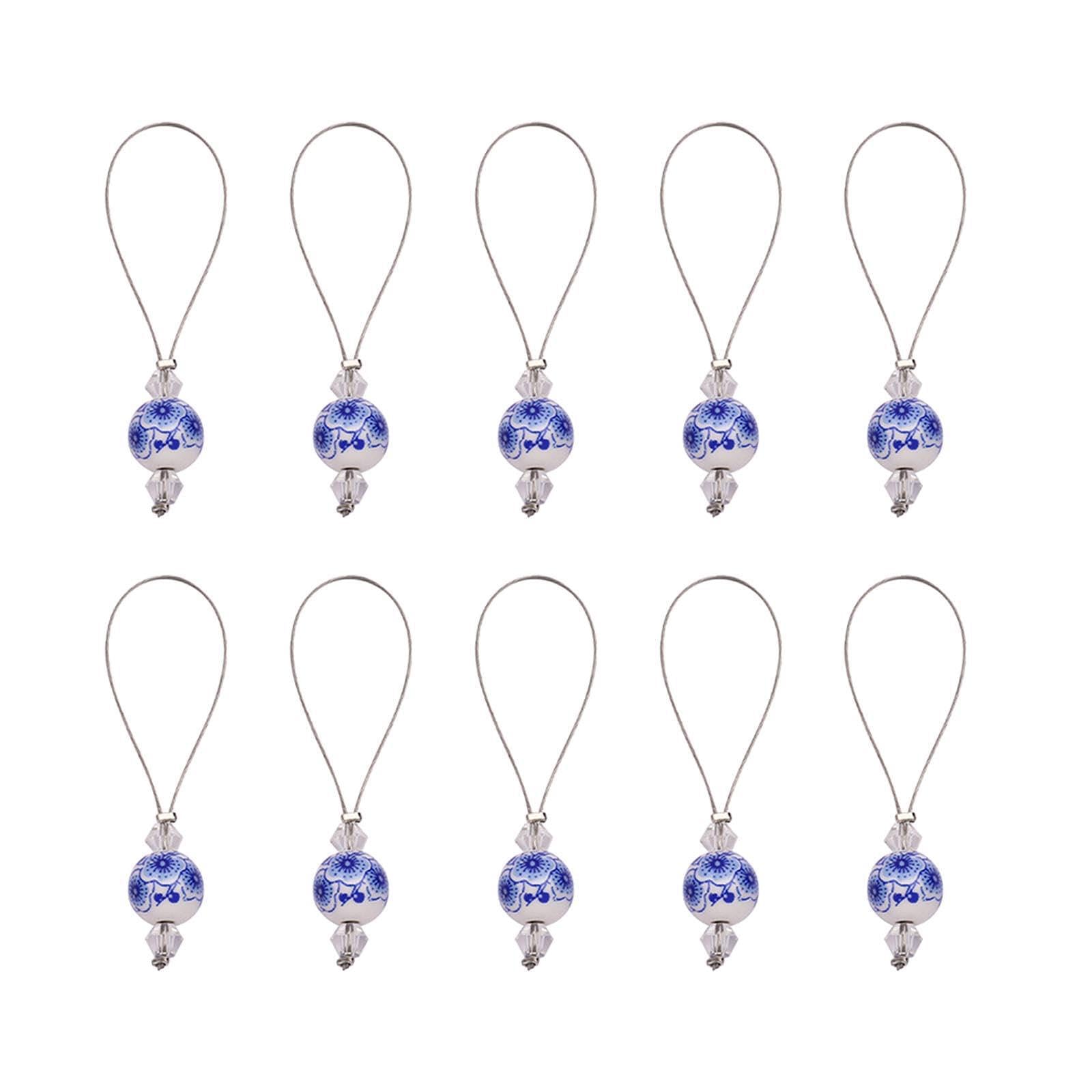 QIXCXAZ Charming Crochet Stitch Markers Elegant Knitting Tool Every Crafter’s Collection Ensuring Longevity and Consistent Performance. Blue and White Porcelain Pattern is, 10 pcs, Style A