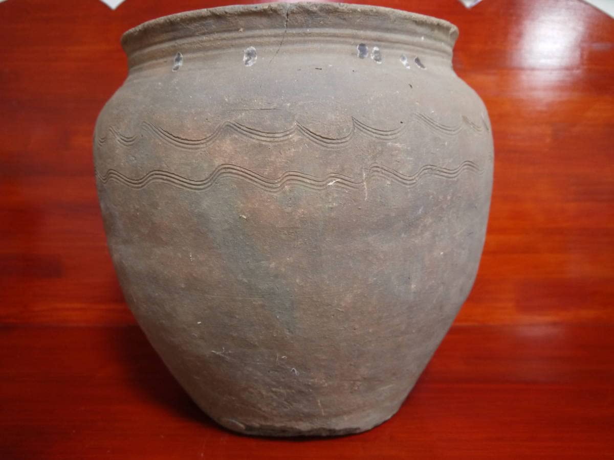 須恵器 新羅土器 波状文壺 箱付(四方桟) d6133 古墳時代 須恵器