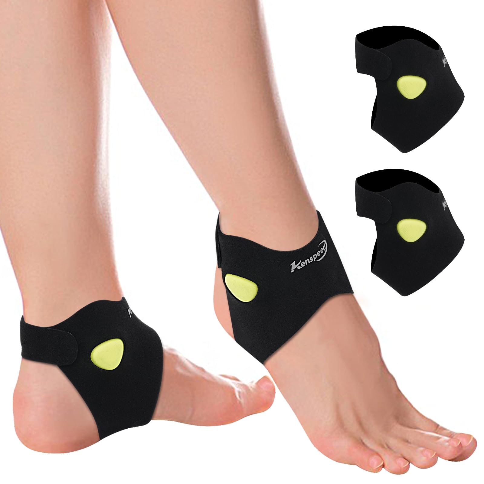 Kenspeed 2 PACK Ankle Brace for Women & men with Dual-Density Foam Pads & Adjustable Arch Support – ankle compression sleeve Targeted Relief for Fatigue, Ankle Pain (Large/X-Large)