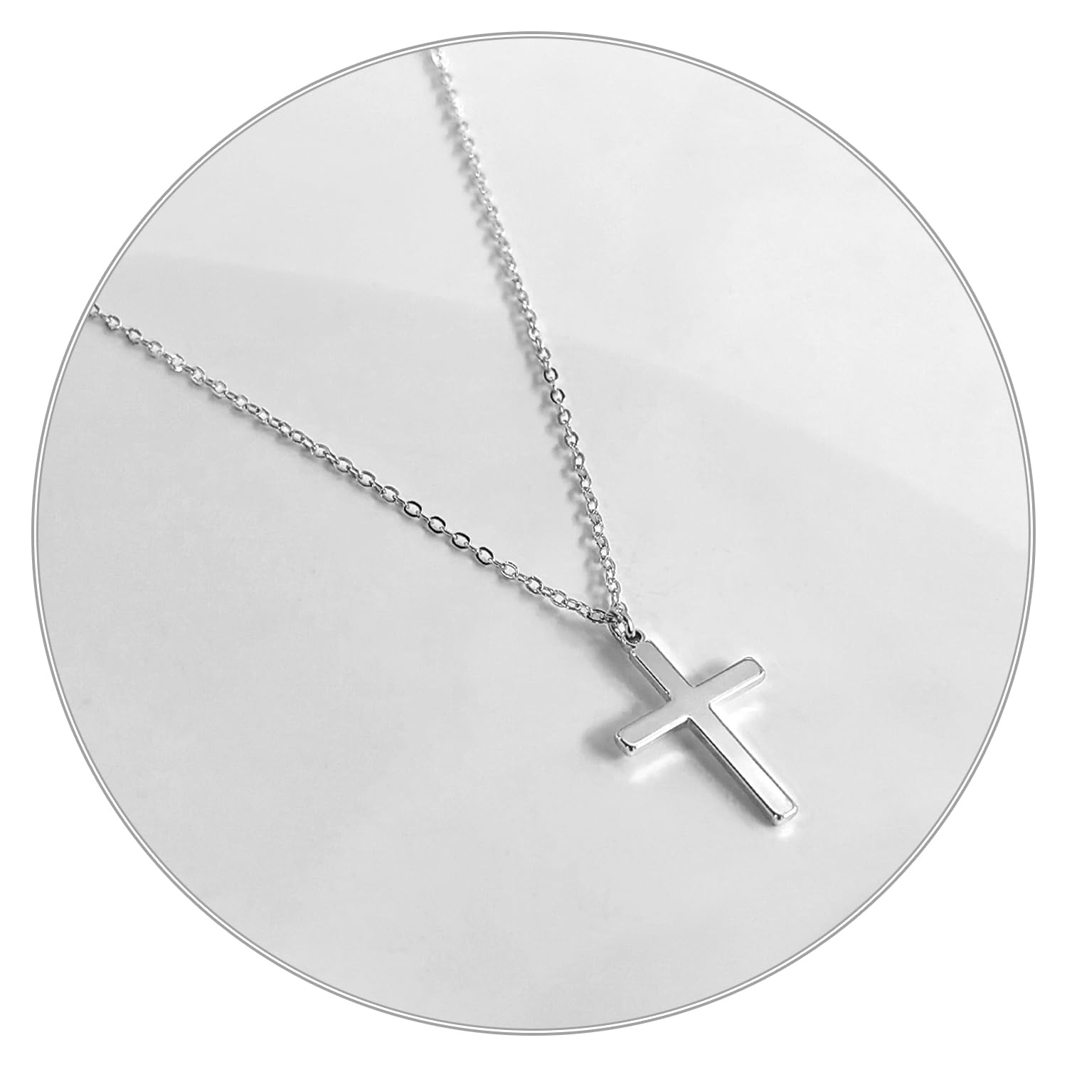 ZeffyCross Necklace for Women,18K Gold/Silver Plated Tiny Cubic Zirconia Cross Pendant Necklace for Women Simple Layered Cross Necklaces for Women