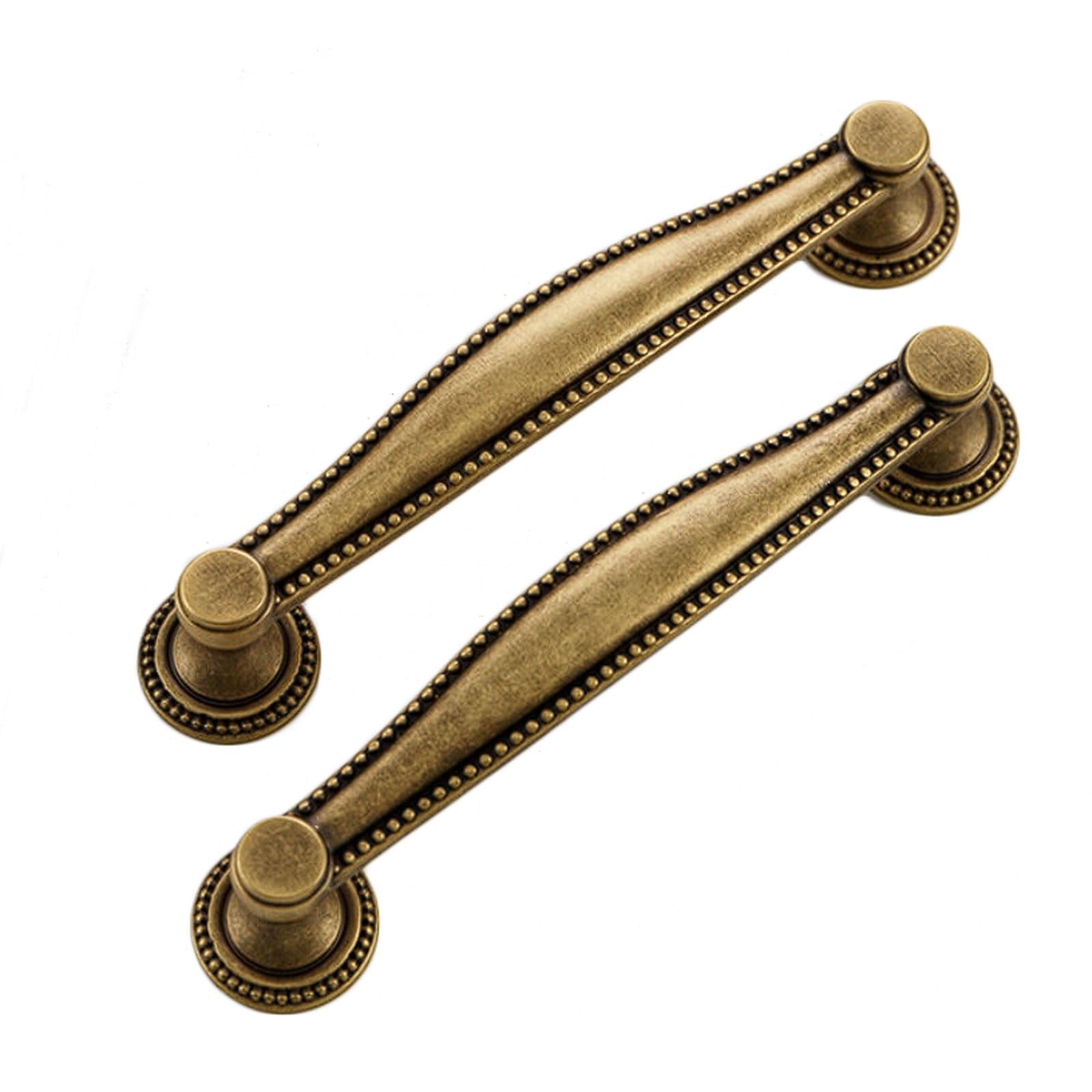 CHENHOJU Antique Bronze Brass Cabinet Pulls Double Hole Fixing, Two Length Options for Wardrobes, Drawers, and Kitchen Cabinets Cabinet Pulls(187mm)