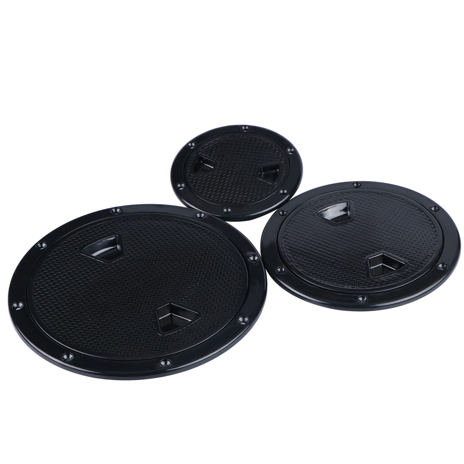 Hoffen 4" 6" 8" Boat Hatch Black Round Non Slip Inspection Hatch w/Detachable Cover for Marine Boat Yacht (4 inch)