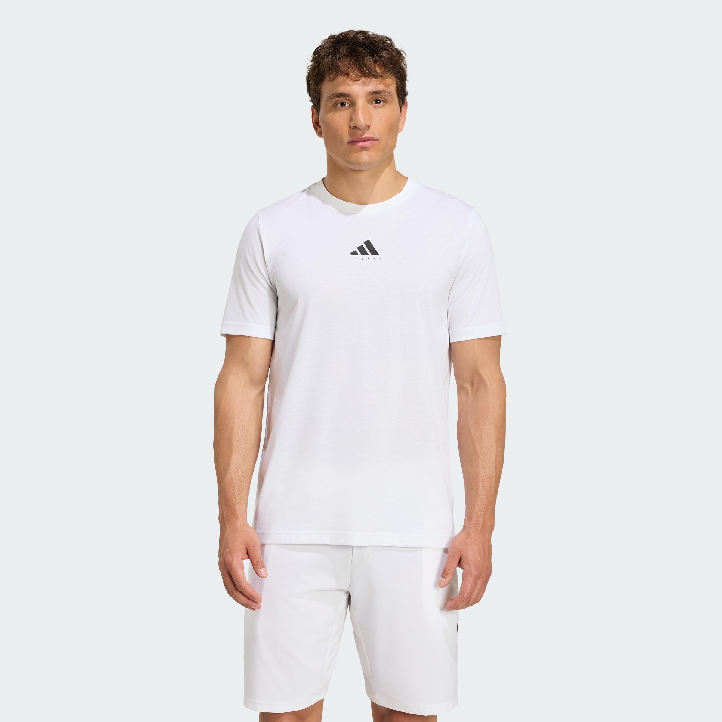 adidas Men's Tennis Category Graphic Shirt, White/Black, S