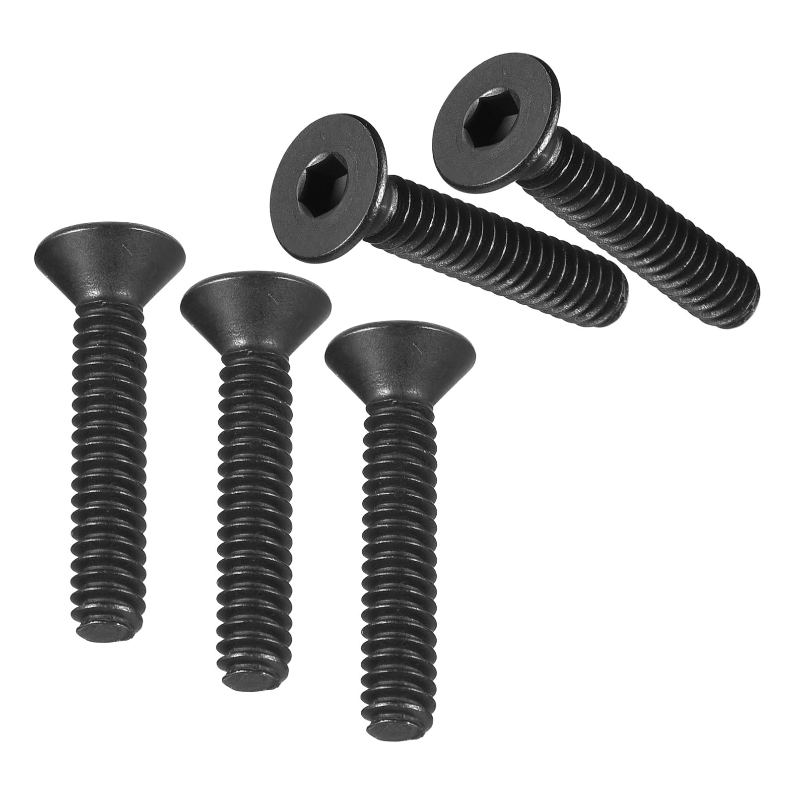 MACHSWON #10-24 x 1" Flat Head Socket Cap Screws 10.9 Grade Carbon Steel Countersunk Head Allen Head Bolts Fully Threaded Black Oxide Fasteners 20Pcs — image 1