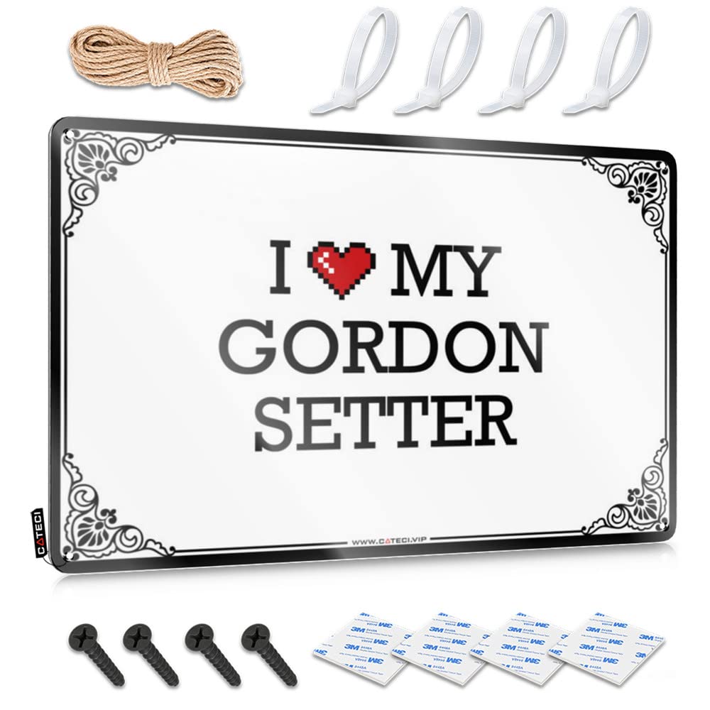 IBWNBBUSN Home Wall Decor Funny Metal Sign I Love My Gordon Setter Tin Sign Drinking Signs Funny Garage Decor For Men(30X40CM)