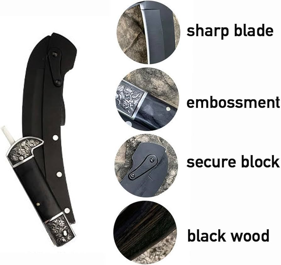 Amazon.co.jp: 折りたたみ鎌、2つのセクションの折りたたみ式鎌、木製