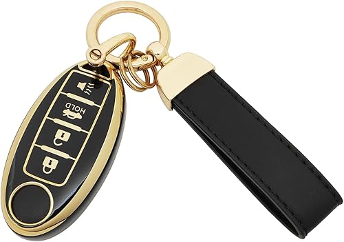 Miniatura 8 de vurbemes Funda protectora de TPU suave de 360 grados compatible con Nissan Altima Sentra 2013-2019 Infiniti QX60 2013 Infiniti JX35 m35 llavero 4