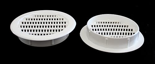 Miniatura 8 de JSP Manufacturing - Rejilla de ventilación de 3" redonda de plástico para soffit, pantalla para reptiles, rejilla de ventilación (12, Blanco)