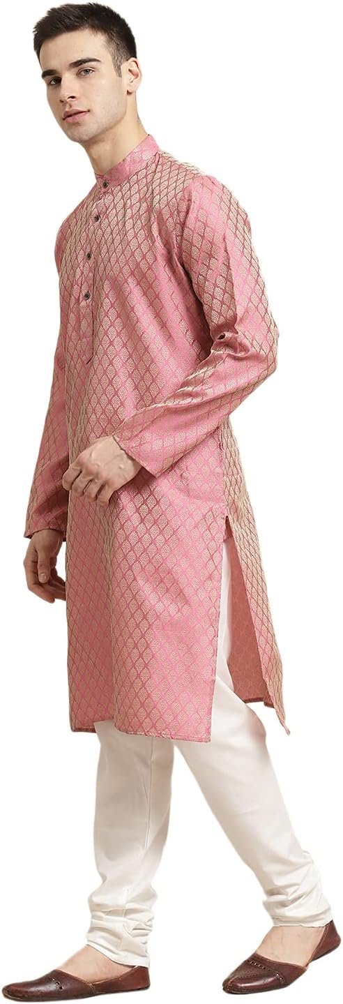 Sojanya XL (Since 1958 Men'S Jacquard Silk Self Design Only Kurta