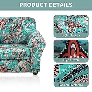 Lamberia Printed Sofa Cover High Stretch Sofa Slipcovers 2 Piece Armchair Slipcover with One Separate Cushion Cover Elastic Bottom Floral Pattern Pet Friendly(Green, Armchair) Lamberia Printed Sofa Cover High Stretch Sofa Slipcovers 2 Piece Armchair Slipcover with One Separate Cushion Cover Elastic Bottom Floral Pattern Pet FriendlyGreen Armchair