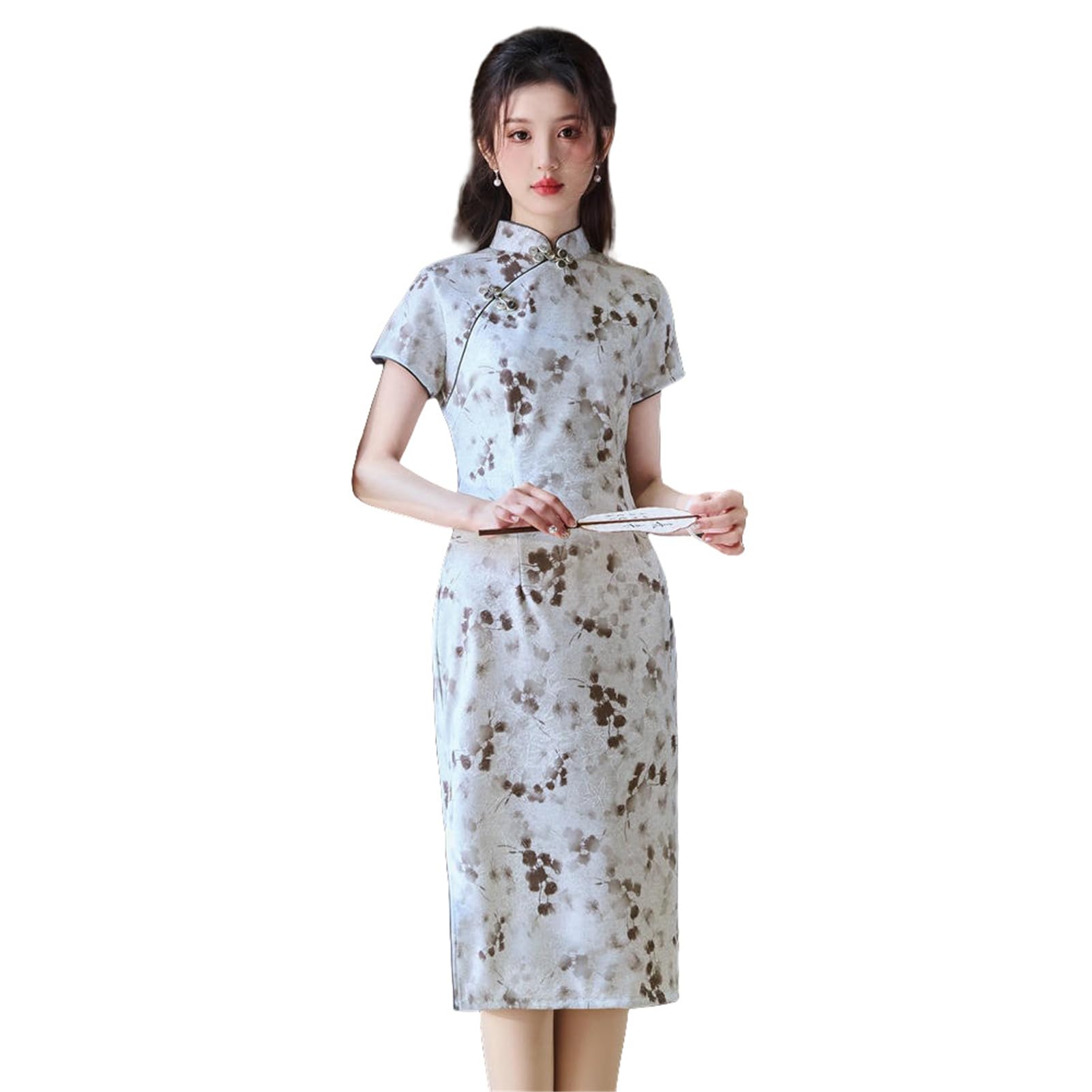 Cheongsam ajusté style chinois résolvez le manque d'originalité avec l'impression encre - 7