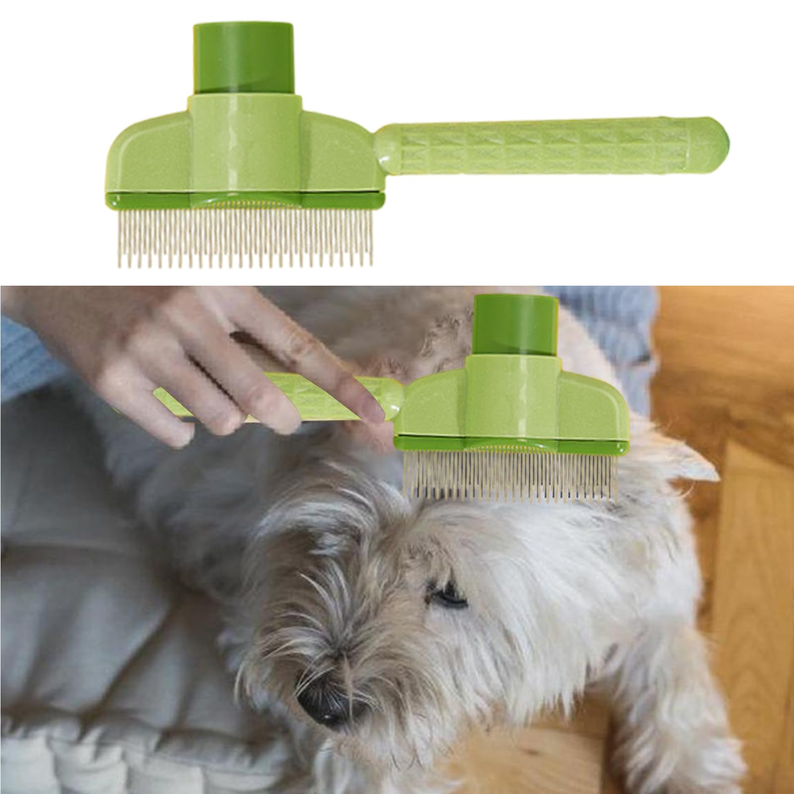 Katzenpflegebürste Entfilzungskamm, Ergonomischer Griff, Click-Slicker | Haustierbürste Fellpflege, Unterfell-Entwirrung, Reinigung, für Kätzchen, Hunde, Haustiere, Baden