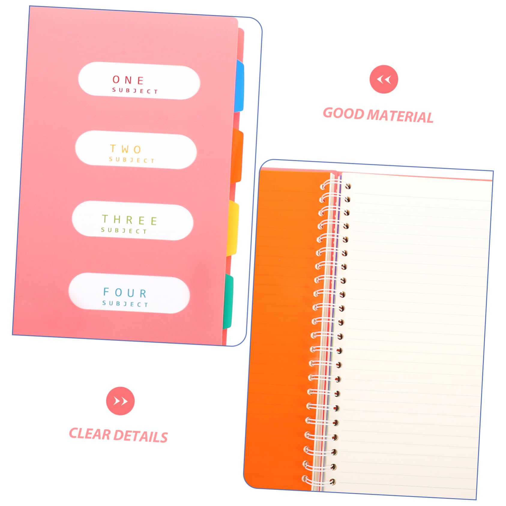 SHINEOFI Carnet à Spirale Bloc-notes de Bureau Lignes Écriture Format Pratique Carnet de Notes pour Étudiants et Employés