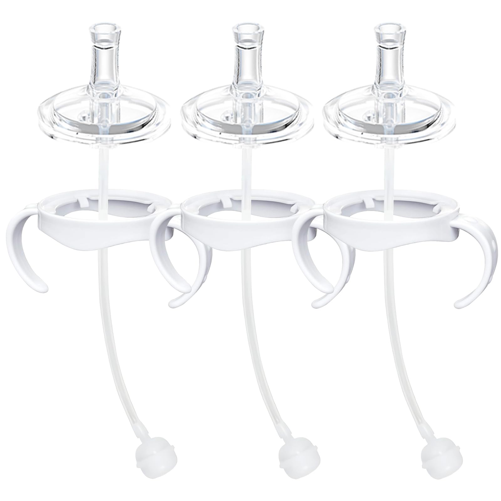 Sippy Cup Conversion Kit Compatible with Philips Avent Natural Baby Bottles, Soft Straw top and Weighted Ball Sippy Cup Transition Kit with Handles, 8m+ Pack of 3