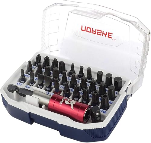 Norske Herramientas NIBPI702 Juego de puntas de destornillador de torsión de impacto de 32 piezas, incluye brocas Torx de seguridad con broca