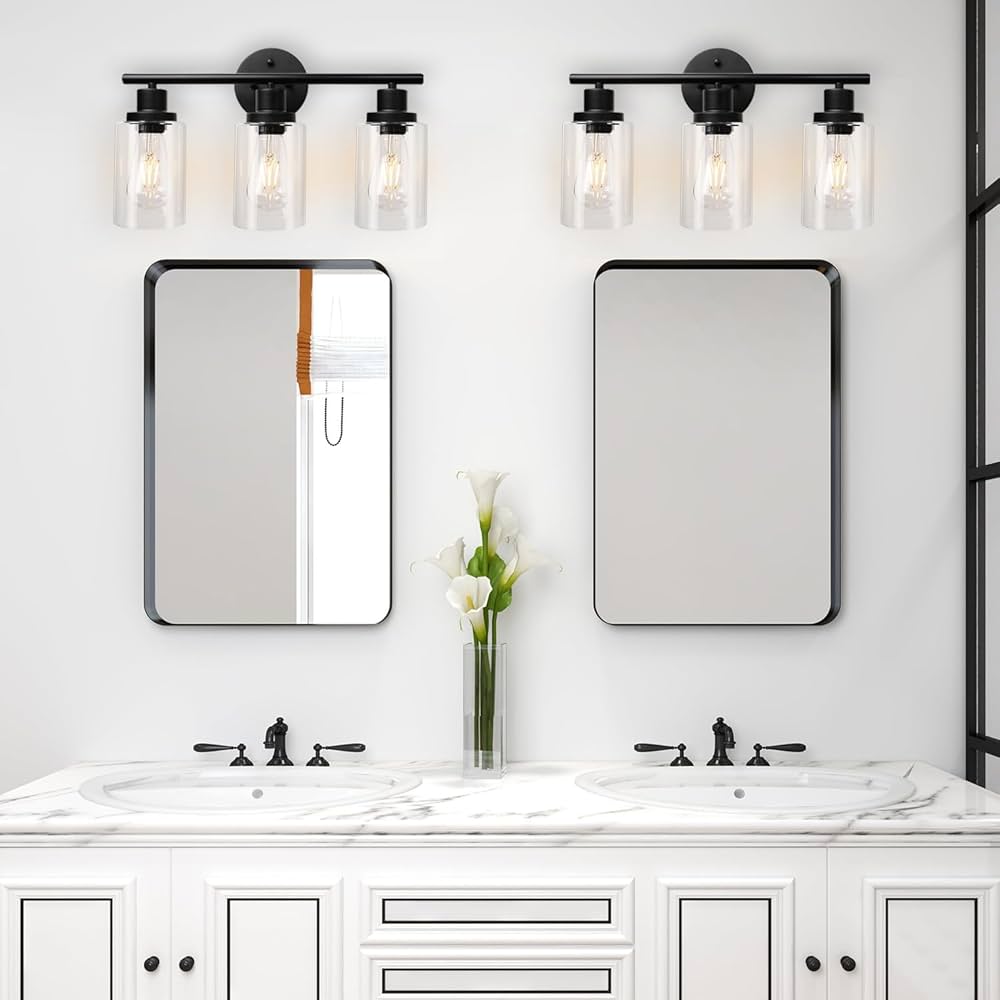 Unicozin Modern Bathroom Light Fixtures, 3 Light Vanity