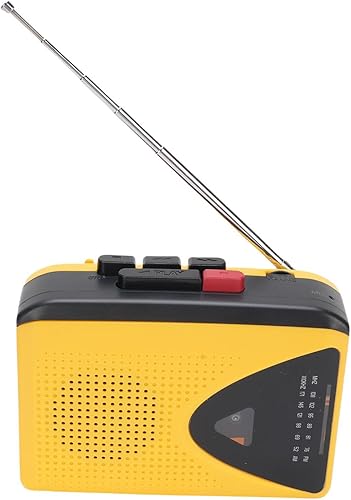Reproductor de casete portátil con radio AM FM, reproductor de cinta retro integrado altavoz y micrófono, conector de auriculares para interiores y