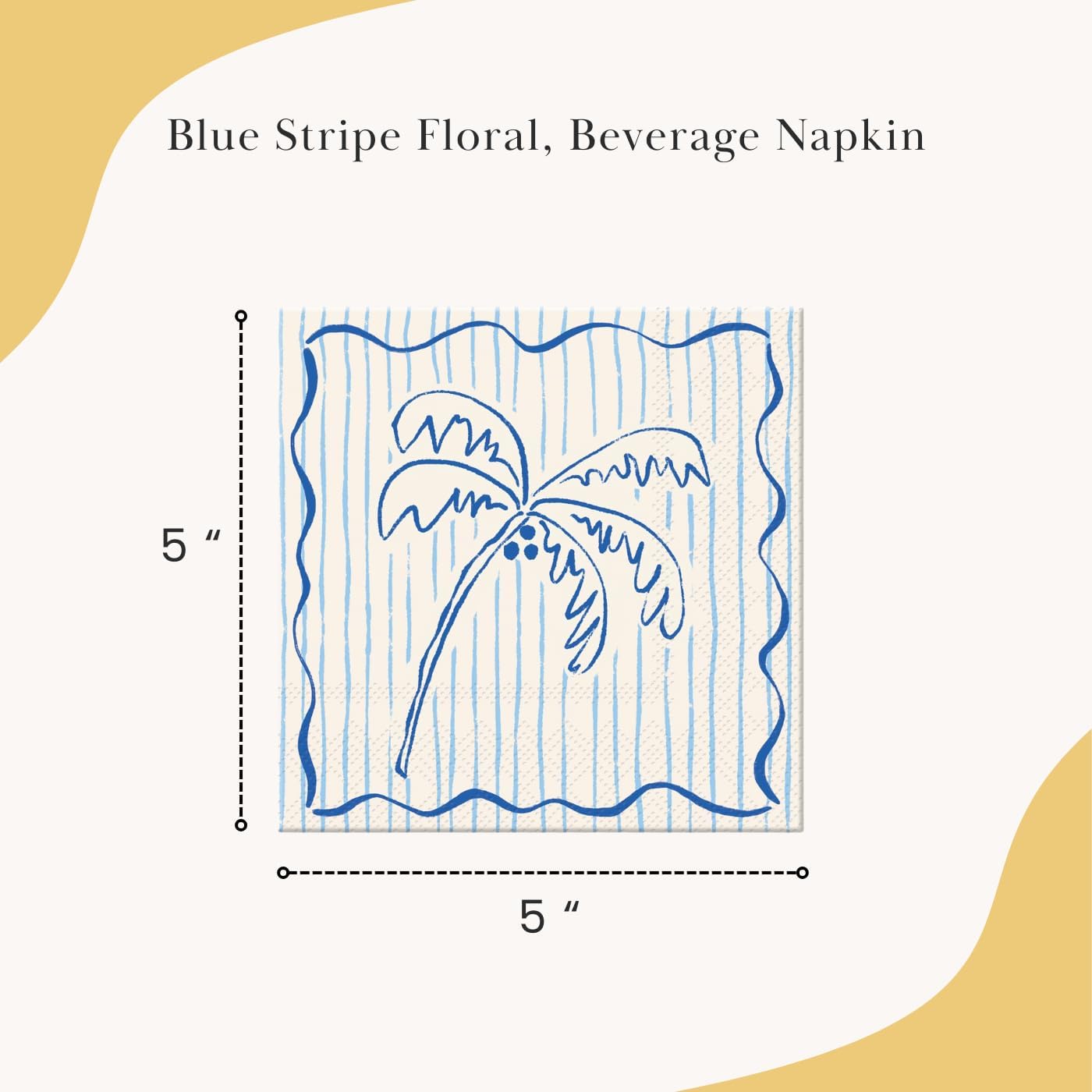 Punch Studio 72-Pack 3-Ply Paper Napkins Disposable Soft and Absorbent – 40 Beverage Napkins + 32 Guest Towels for BBQs, Dinner Parties & Entertaining, Blue Stripe Coastal Design