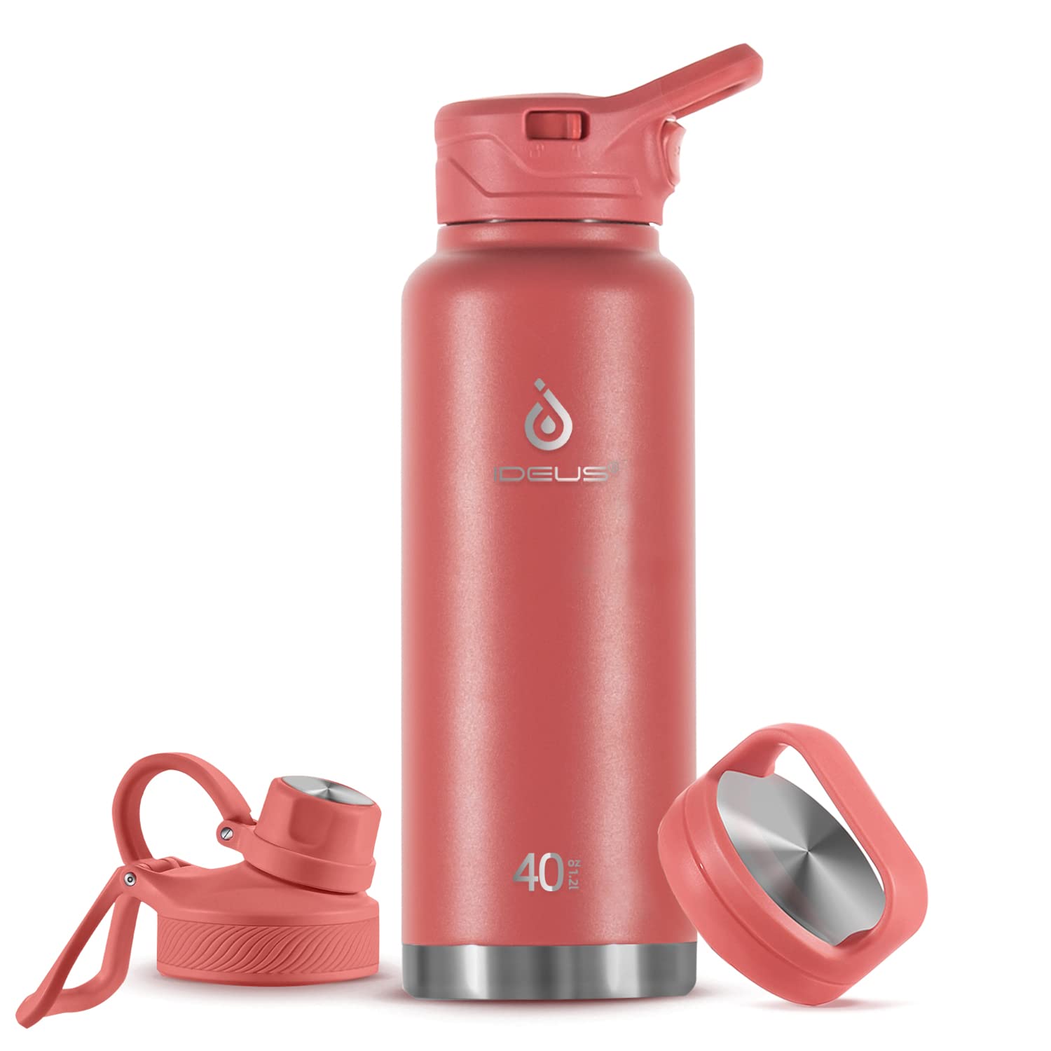 IDEUS Vacuum Insulated Water Bottle 1140ml/40oz, Leak-Proof Stainless Steel Water Bottle, Double Wall Flask