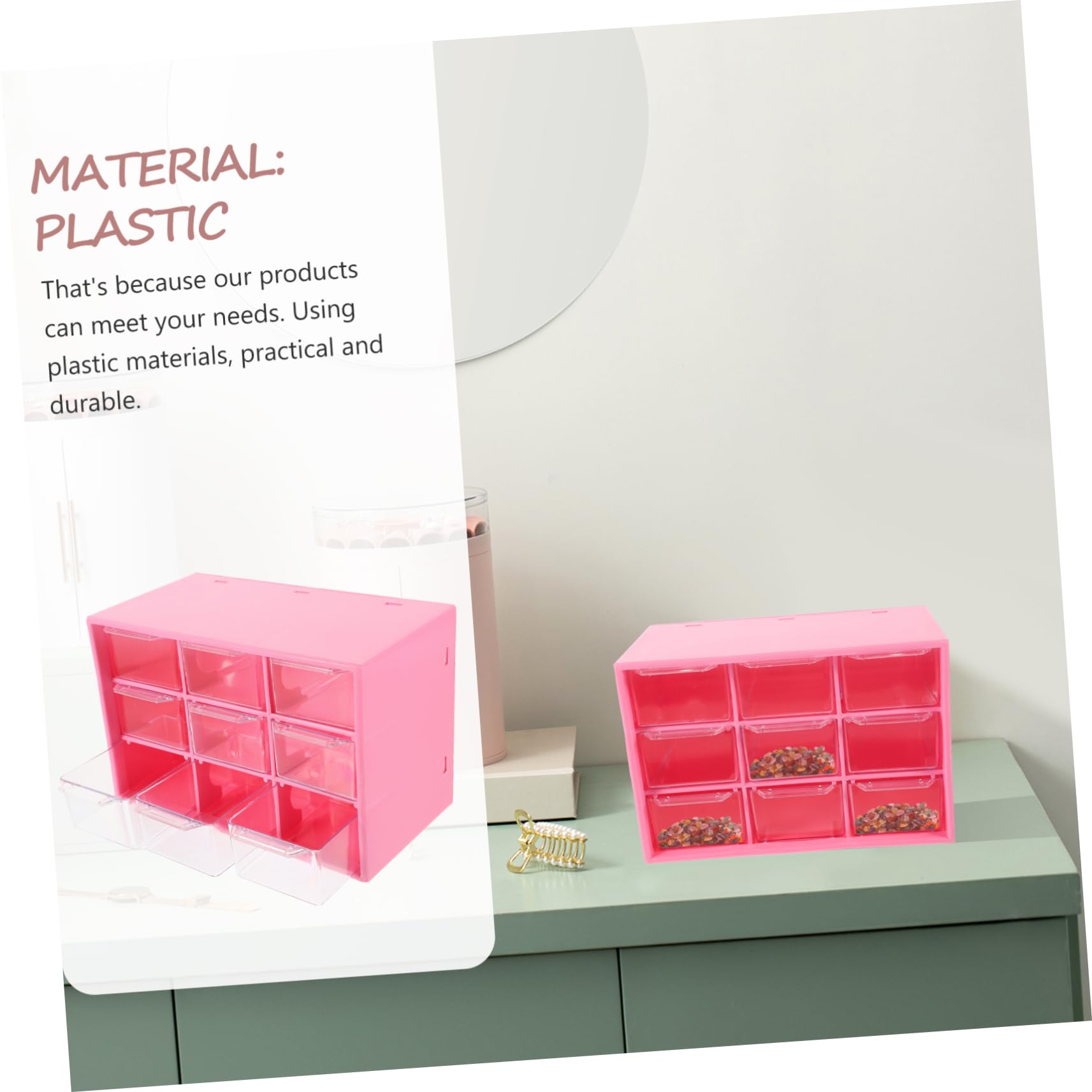 jojofuny 4pezzi Contenitore Per Perline in Plastica Trasparente Scatola Portaoggetti Per Cassetti Organizzatore Per Lavori Artigianali e Piccoli Oggetti