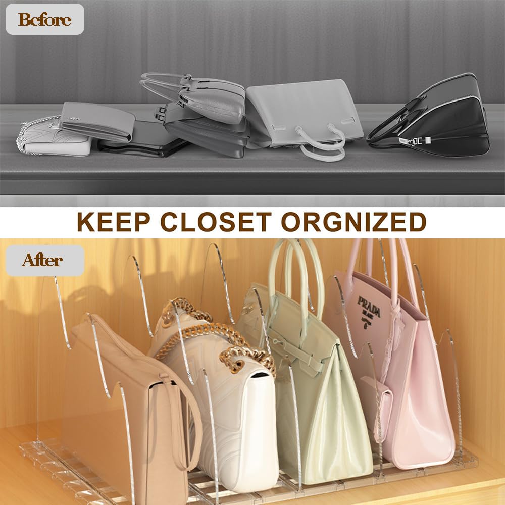 Séparateurs De Garde-robe En Acrylique - 6 Séparateurs Transparents Réglables Pour Armoires Sacs A Main Pulls Serviettes Vetements 97458705