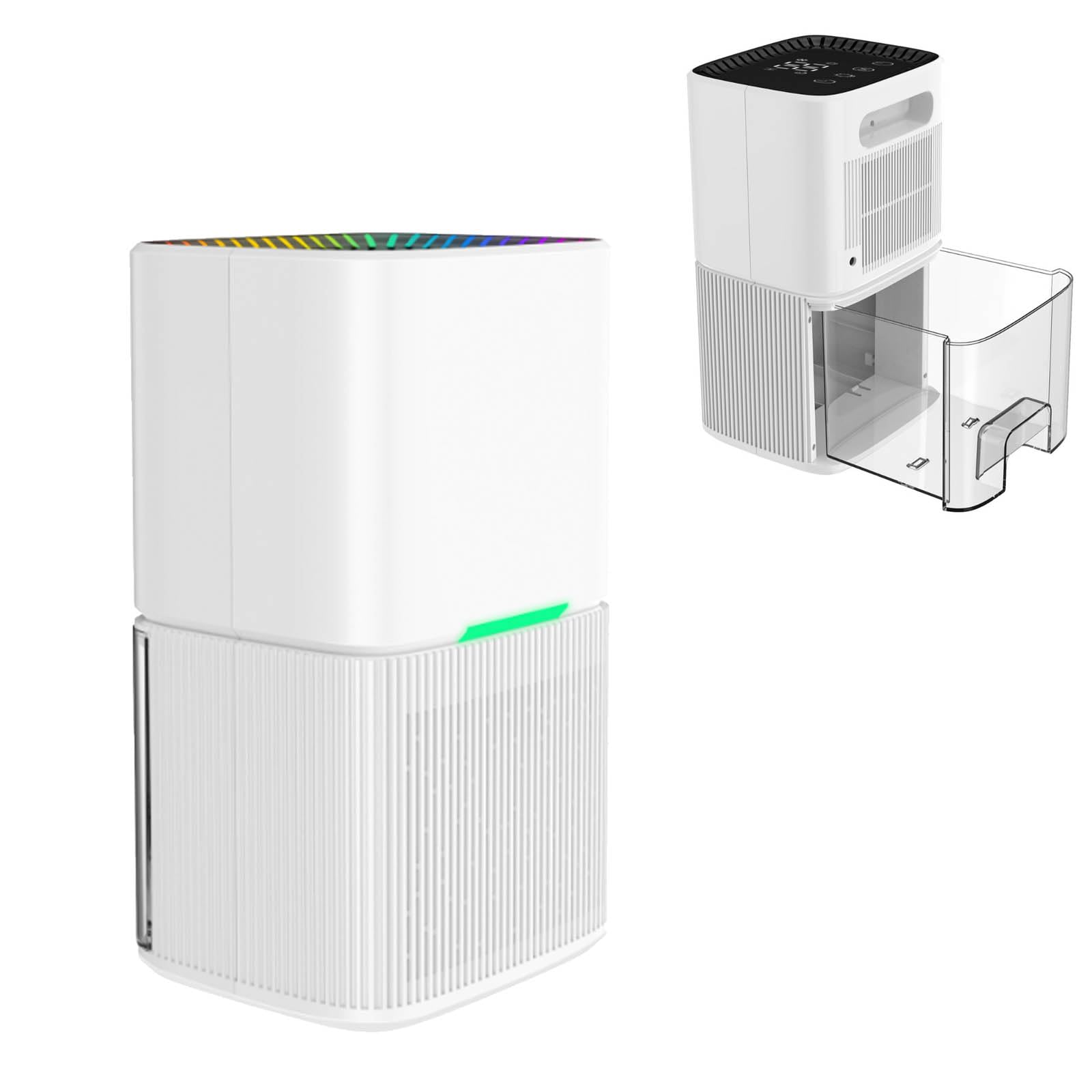 Deumidificatore 1.8L, Deumidificatore Casa con Sbrinamento Auto LED Timer Intelligente a Bassa Rumorosità 250/350ml/D per Bagno Scantinato Armadio