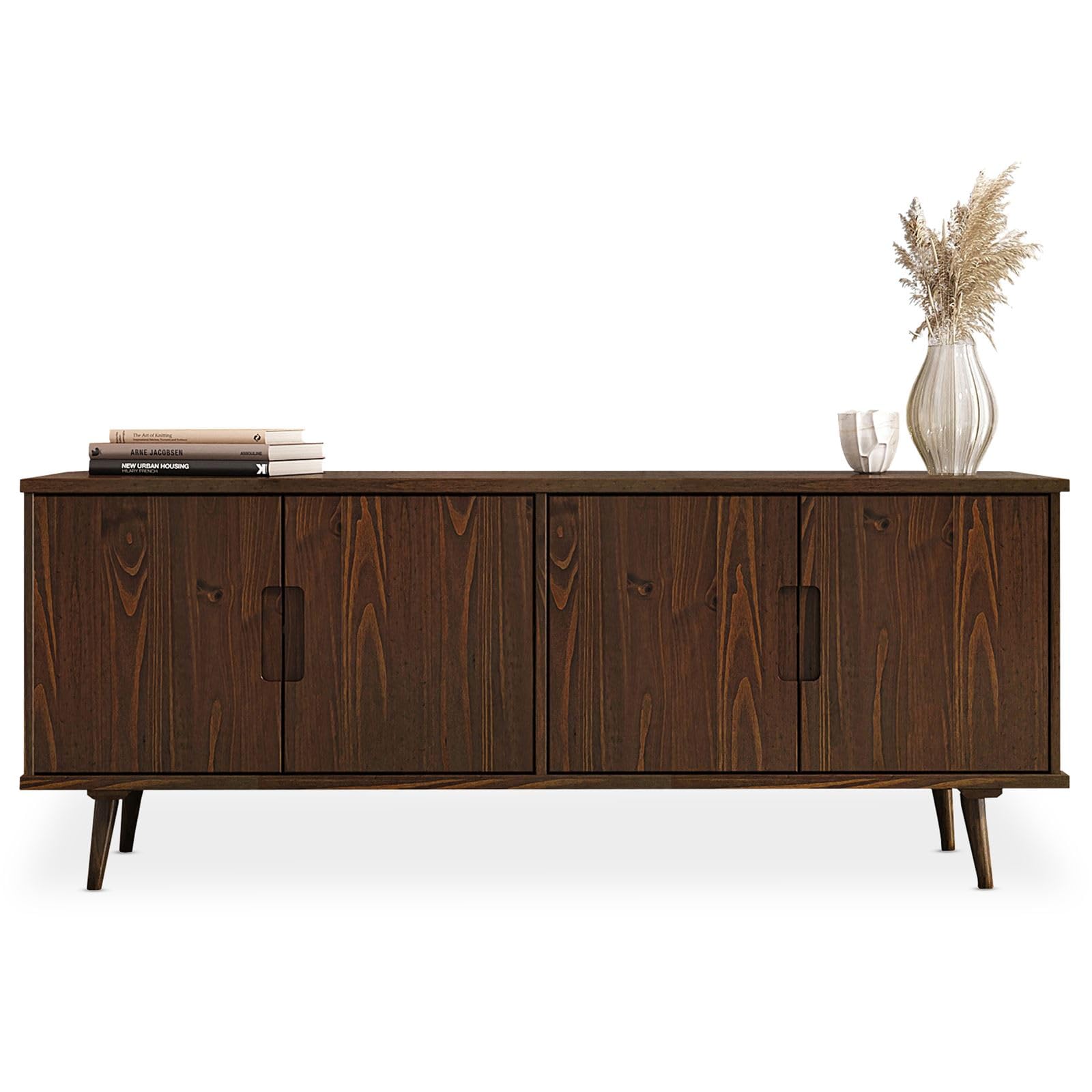 IDIMEX Tivoli Lowboard 150 cm aus Massivholz, Nussbaum Finish - TV Lowboard mit verstellbaren Einlegeböden, Wohnzimmermöbel, Wohnzimmer Sideboard, TV Schrank, robust und alltagstauglich