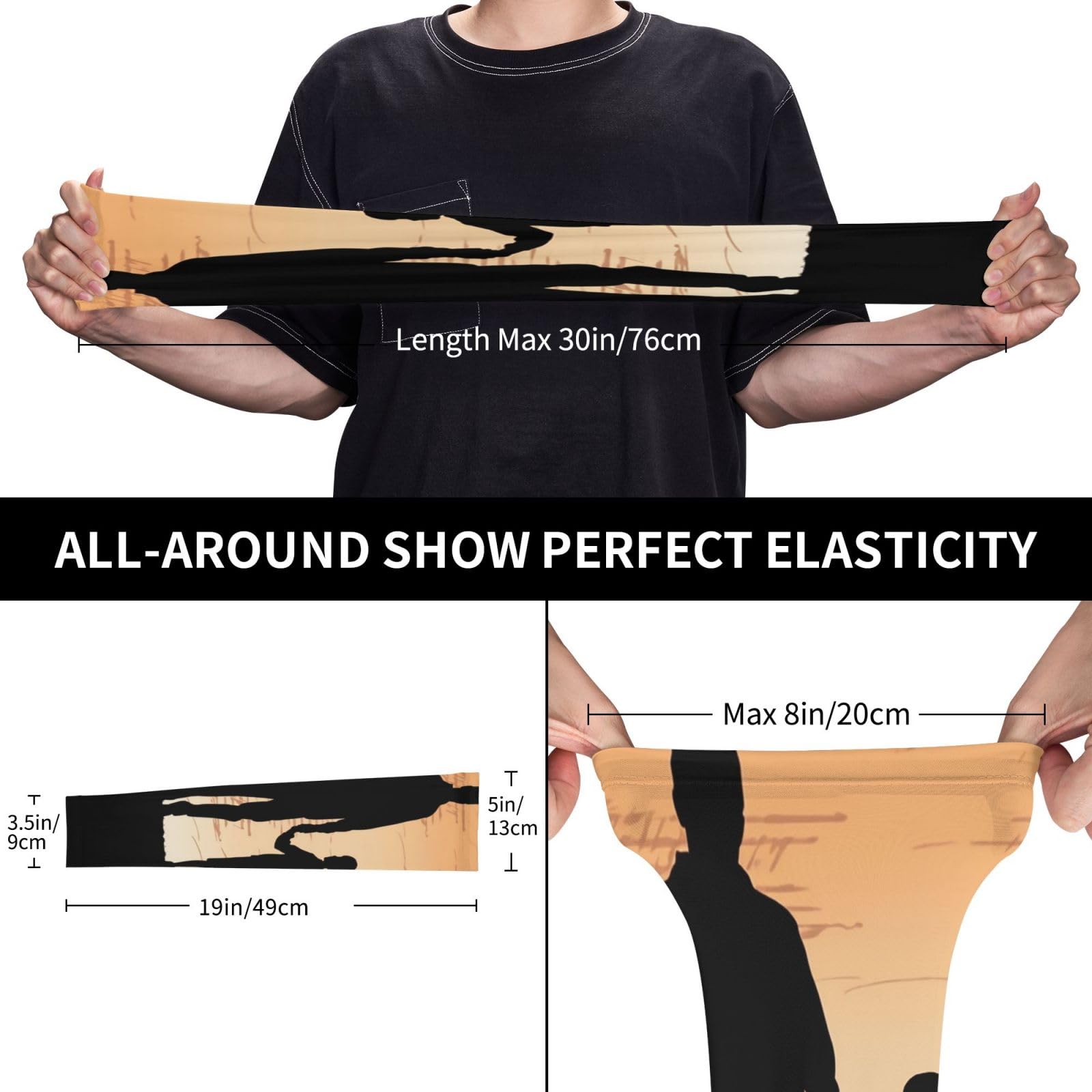 RLDOBOFE UV Sun Protection Arm Sleeves Father and son silhouette Compression Sleeves Cooling Arm Sleeves for Men Women Gardening Sleeves