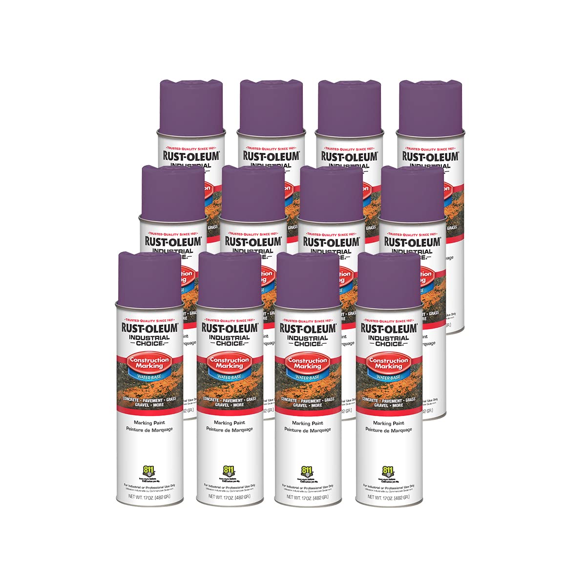 Rust-Oleum Construction Marking Spray Paint, Water-Based, Safety Purple