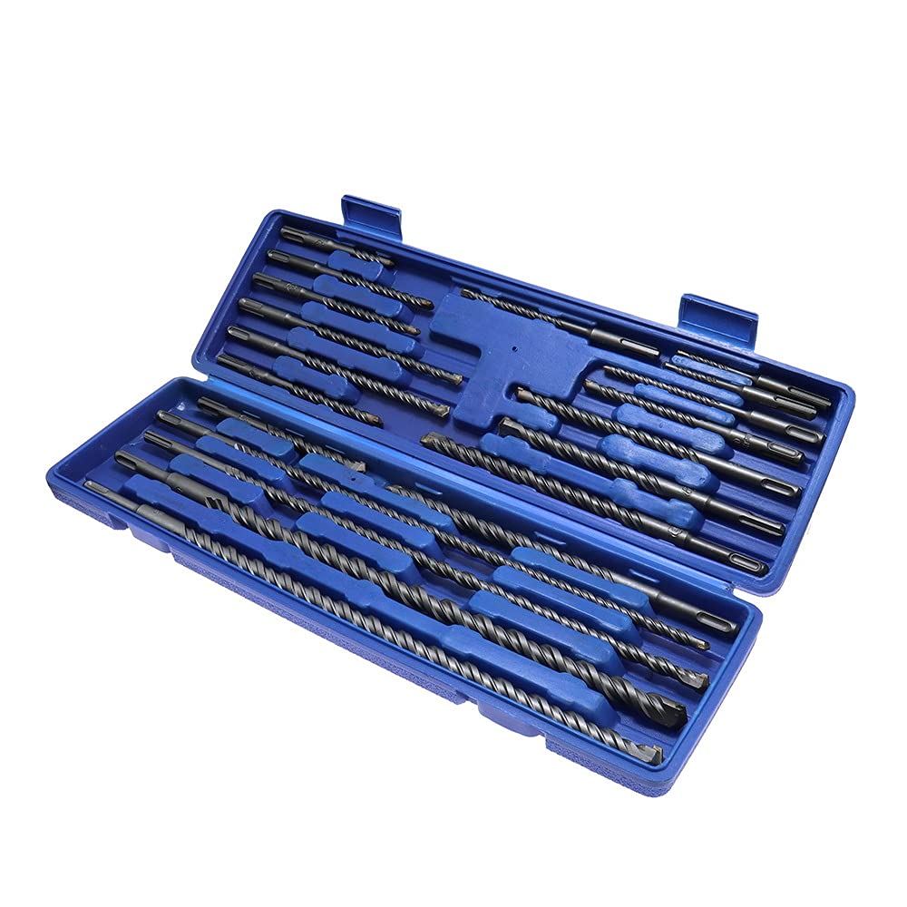Set di Punte per Trapano Elettrico da 20 Pezzi, scalpello SDS, Gambo in plastica, Impatto, Rotante, calcestruzzo, muratura, Foratura, scanalatura, Nuovo