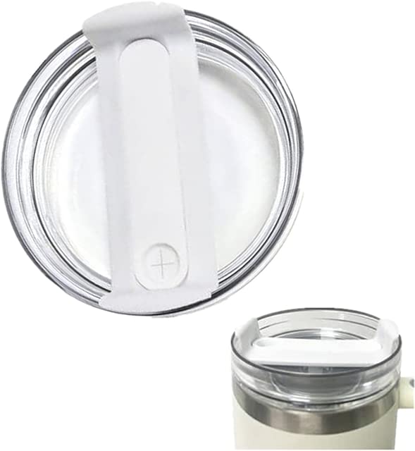 1 Pcs Replacement 40 oz Tumbler Lid for Stanley Cup, Dustproof Spill Proof Splash Resistant Tumbler Covers Fit for Stanley Tumbler and More Coffee Mugs (White)