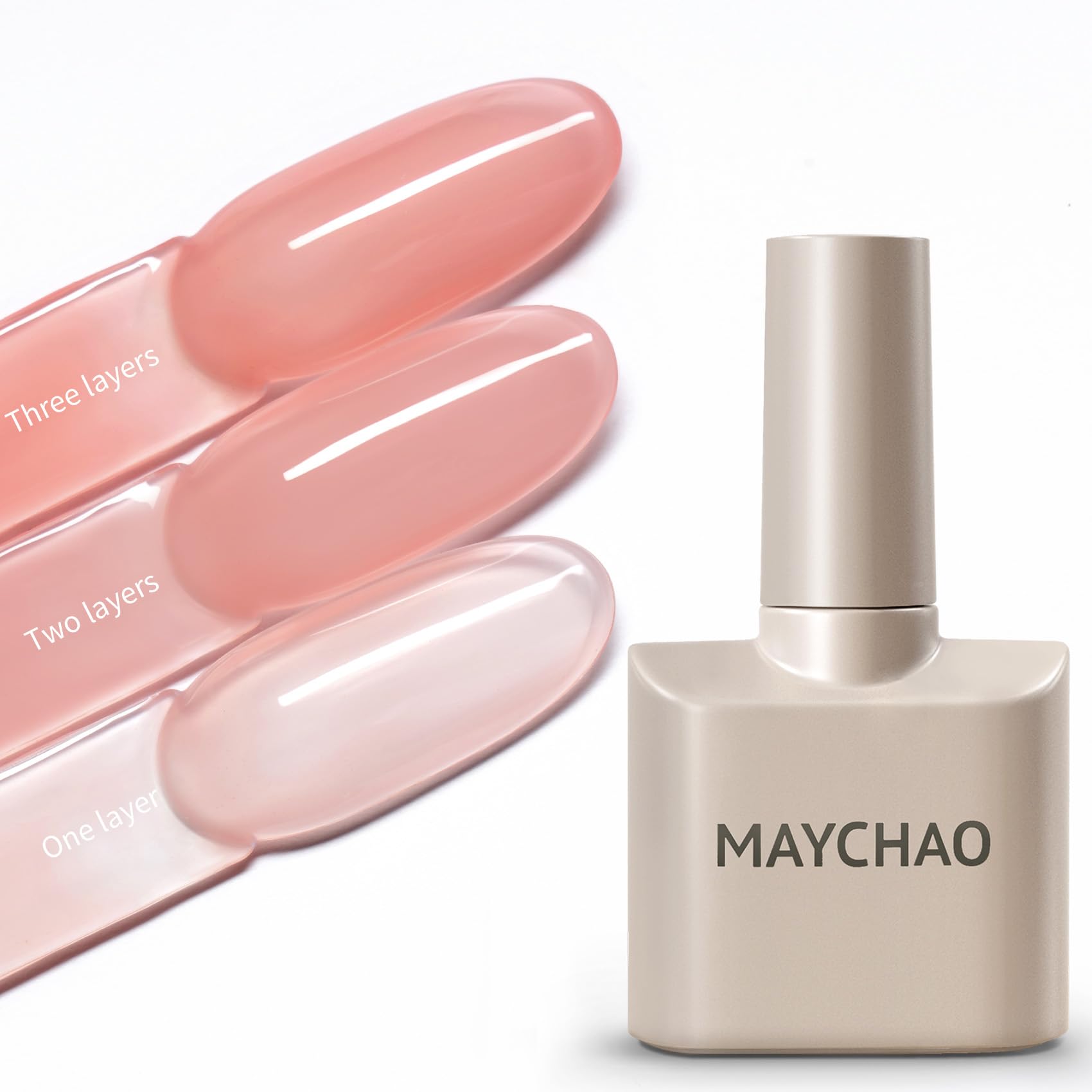 Jelly Gel Nail Polish -15ML Sheer Pink Jelly Gel Polish Soak Off UV LED Nude Pink Nail Polish for DIY Manicure Home Salon Nail Art