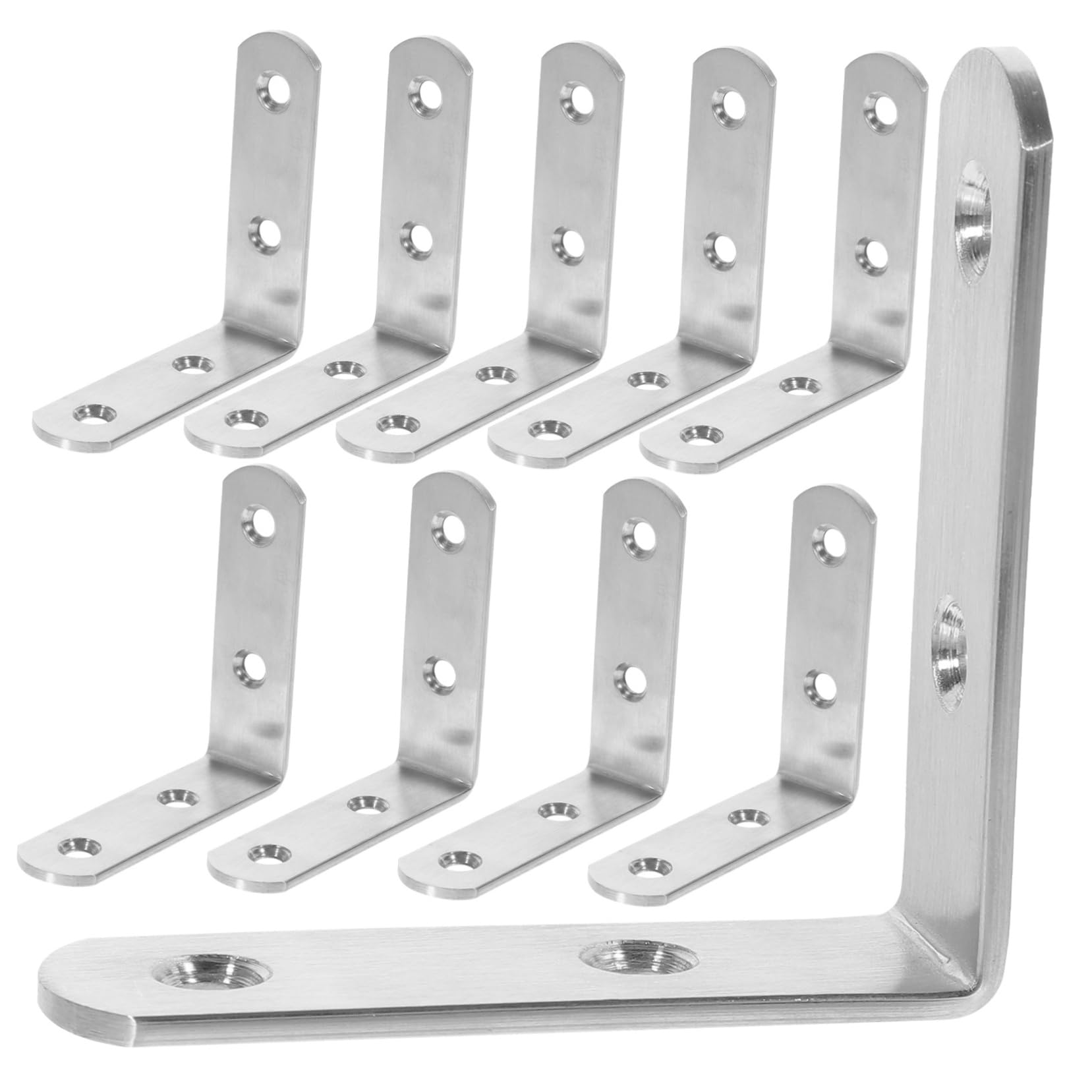 ULTECHNOVO 40pezzi Staffe Angolari Inox Per Supporto Shelf Legno Inossidabile Resistente Per Progetti Fai Te e Arredamento Mobile
