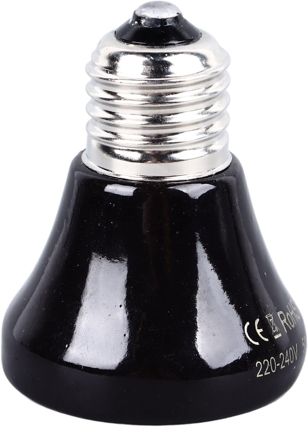 SIXRUN Reptile Heat Lamp Ceramic Emitter, No Light Pet Heating Bulb for Reptiles Cats Chickens Parrots, Durable Ceramic Material Efficient Heating Safe for Small Animals (50w)