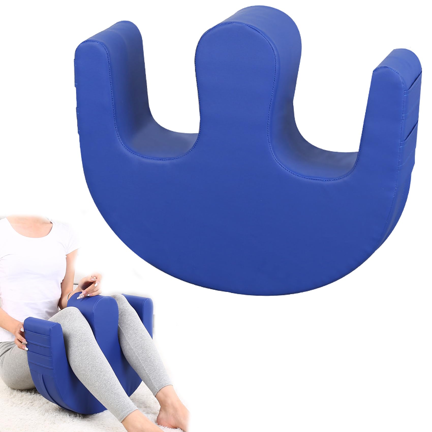 Bedroll Turning Pillow, Elderly Anti-Pressure Easy Roller Pillow, Turning Device U-Shaped Pillow, Waterproof Turnover Cushion Transfer Pad with Handles, Easy to Turning & Lifting (Blue)