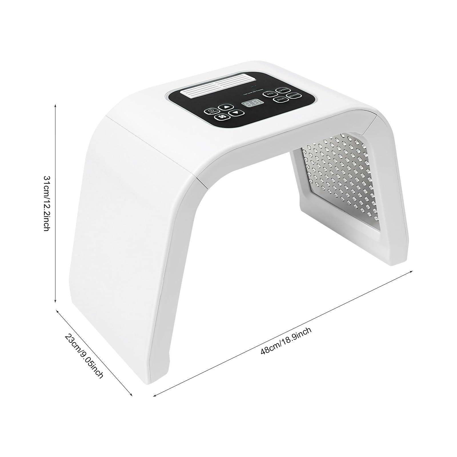 7 Farben LED Beauty Machine Photonen Therapie Gesichtsbehandlung Hautverjüngung Gerät, 7-in-1 Spektrum Lichttherapie Gerät mit 3-seitigem Licht für Salon und Zuhause