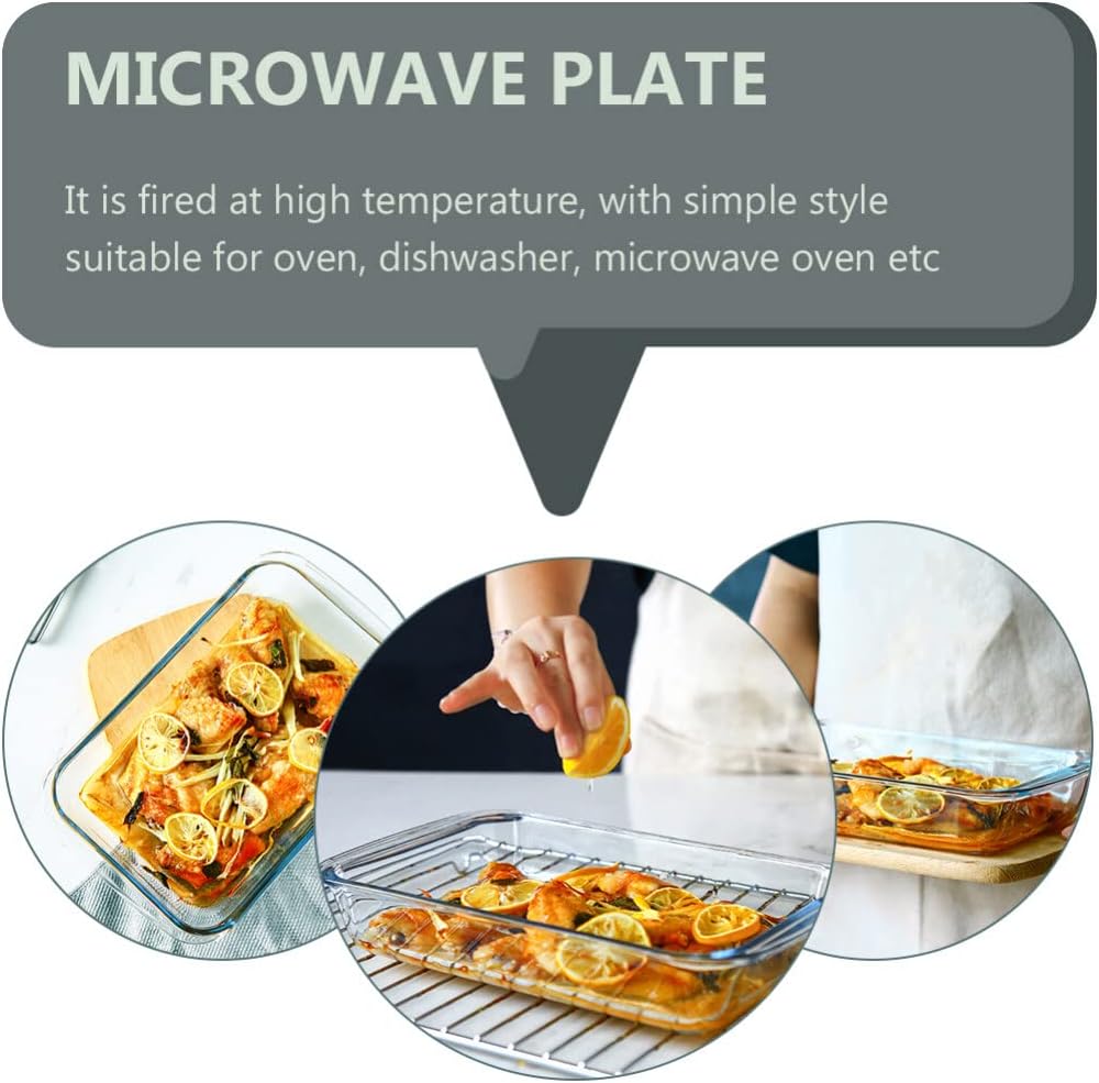 BESTonZON Rectangular - Baking Dish Sturdy Serving Plate for Household Use for Family Gatherings and Parties