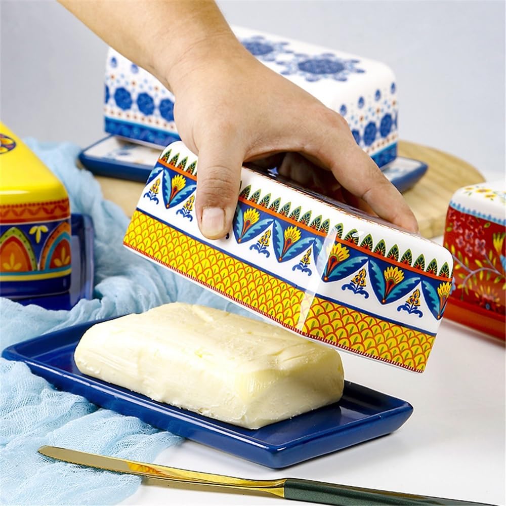Masło pudełko Maselniczka ceramiczna deserowa talerz na ciasto odpowiednia do zastawy stołowej w domu i restauracji