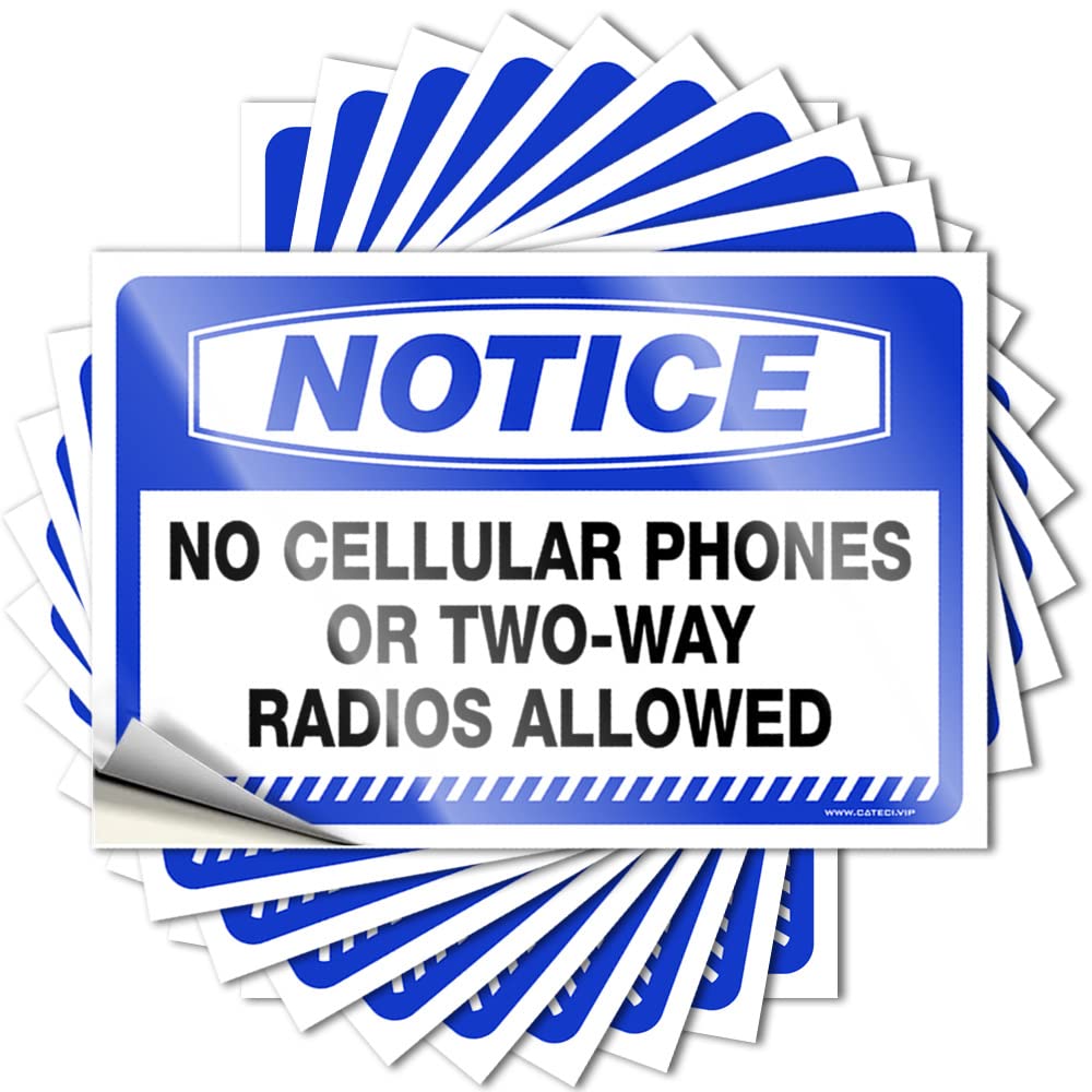 Decals At Home Decor Custom Stickers, Waterproof Waterproof Notice No Cellular Phones Or Two-Way Radios Allowed for Hydro Flask | Vintage Vinyl Decals for Skate Holiday Gift(8X12CM)