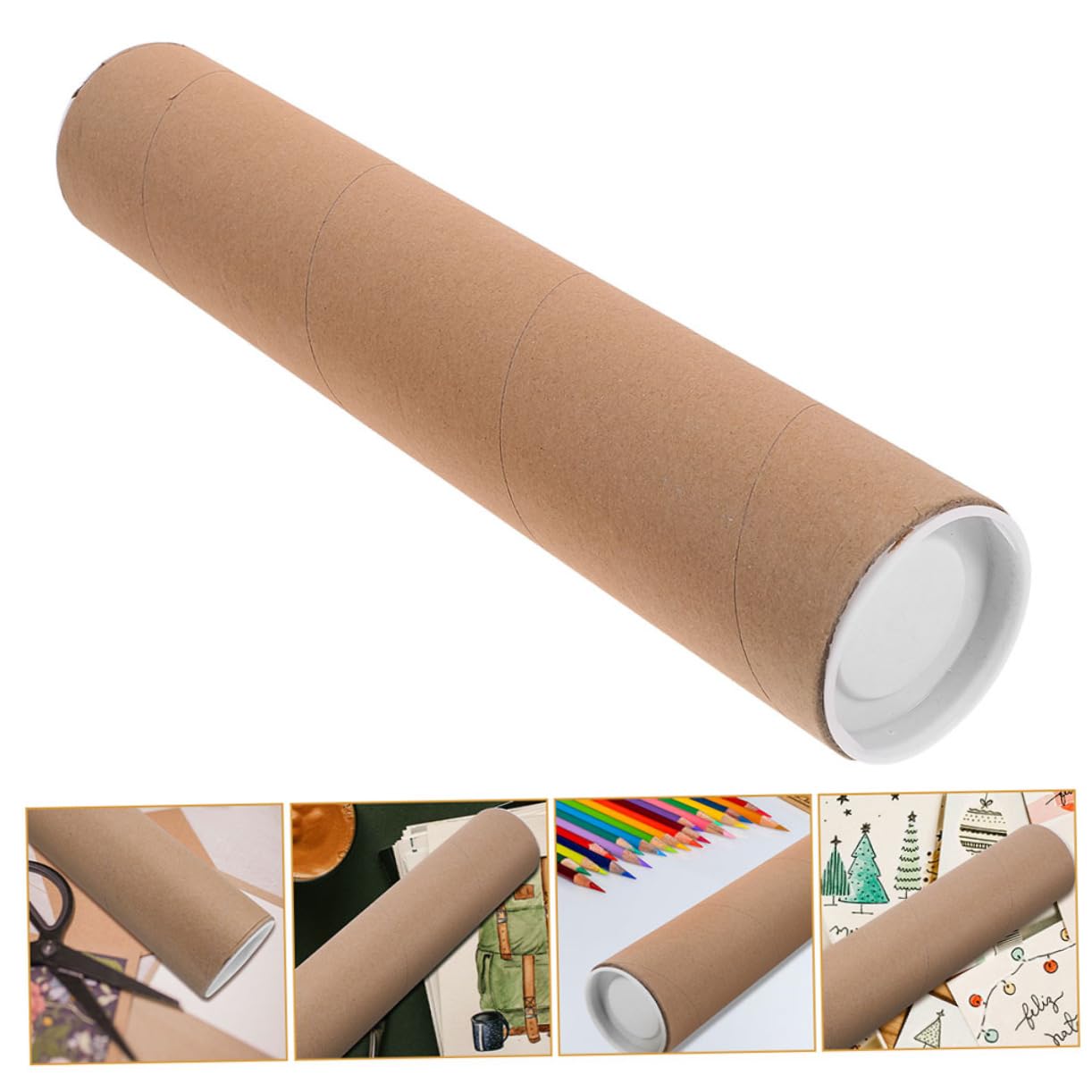 VILLFUL 2pcs Kraft Mailing Tubes with Caps for Shipping Storing Mailing and Protecting Documents Blueprints Posters