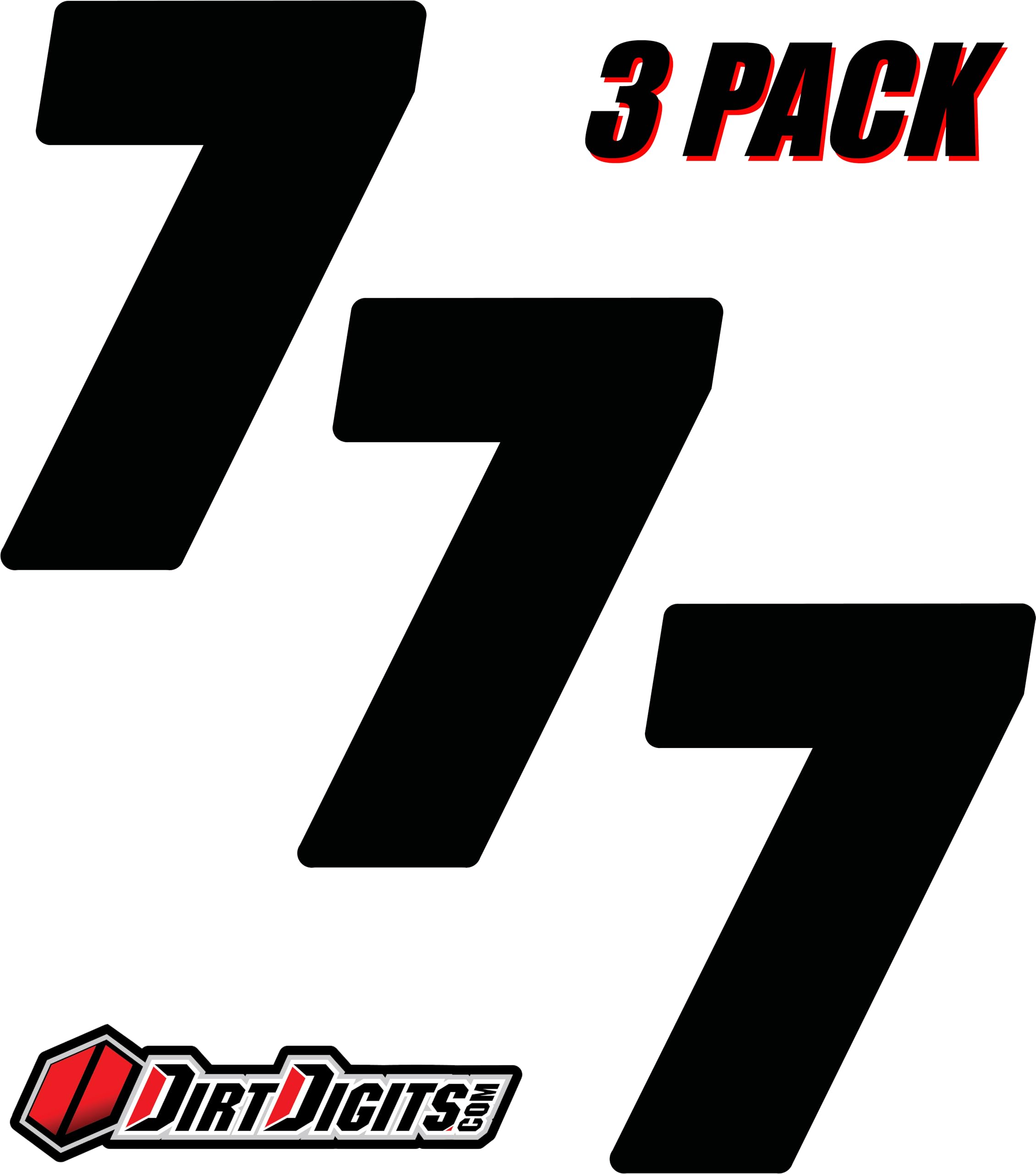 Box Two BMX Number Stickers - Number #3 (White), UV-Protected Vinyl, Meets USA BMX/UCI Standards, Front and Side Plate Compatible