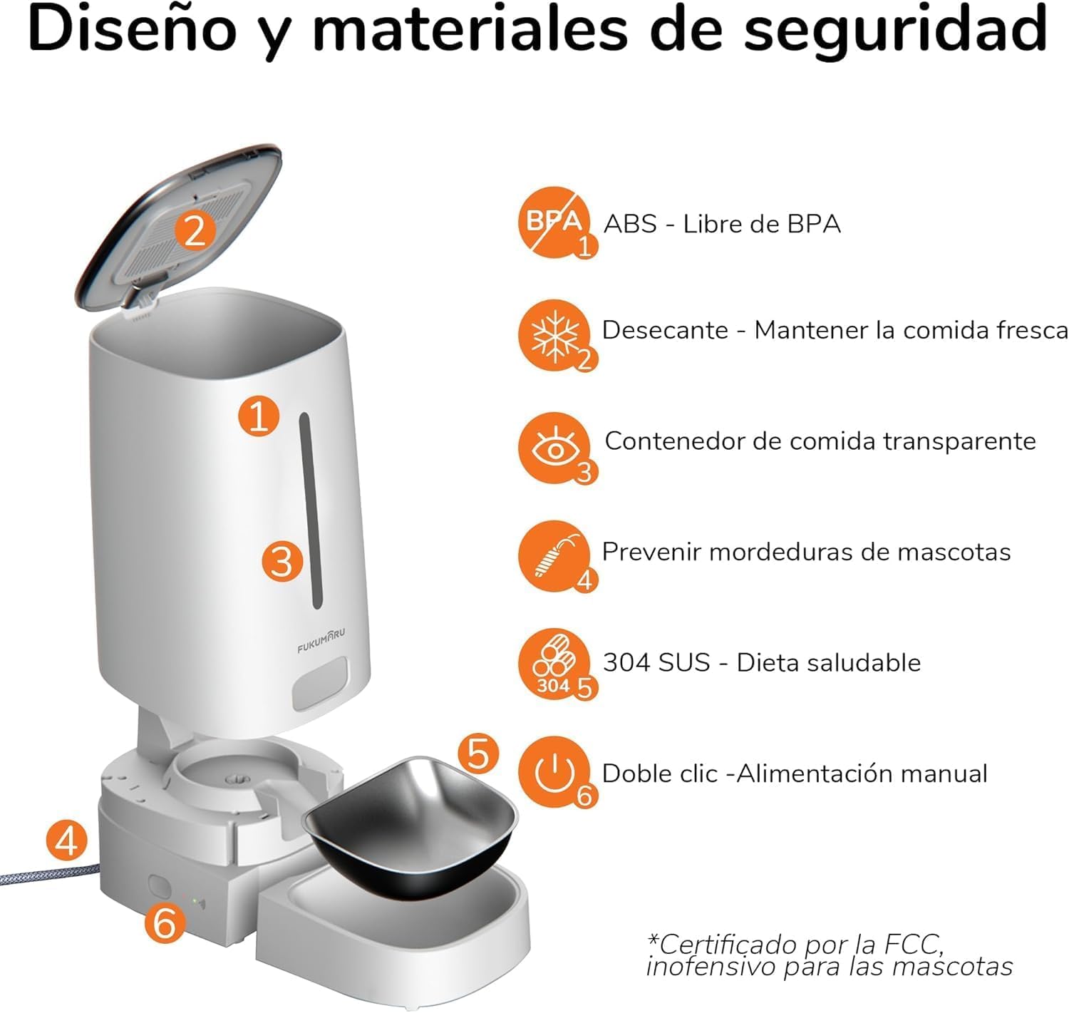 FUKUMARU Comedero automático para gatos, 4 L, con WiFi con doble tazón, dispensador automático de comida para gatos y perros, con horario personalizado, funciona con batería y electricidad por cable