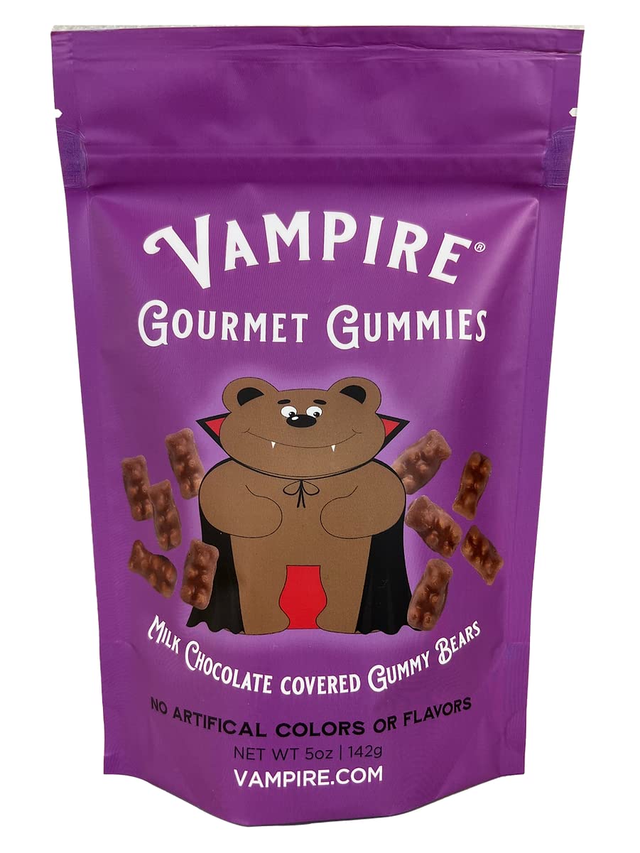 Vampire Gourmet Chocolate Covered Gummy Bears with No Artificial Colors or Flavors - Snacks for Kids and Adults - Ultimate Gummy Bears for Every