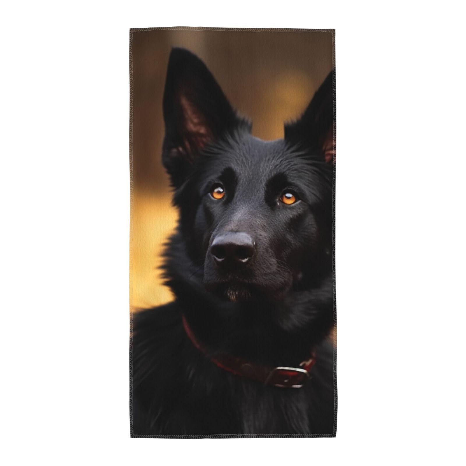 FodPand Microfiber Hand Towels for Bathroom, Soft Absorbent Decorative Face Towel Black German Shepherd Dog Guest Bath Towel 12"X24" Kitchen Dish Towel for Bathroom Kitchen Hotel Gym Spa Towels