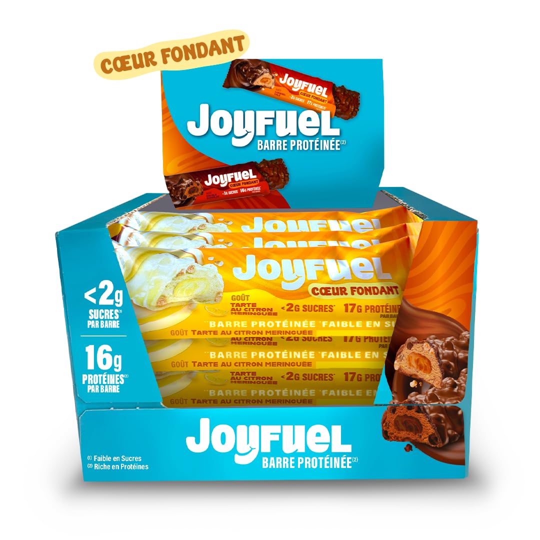 JOYFUEL Barre Protéinée Cœur Fondant Goût Tarte au Citron Meringuée 17g Protéines 12x50g