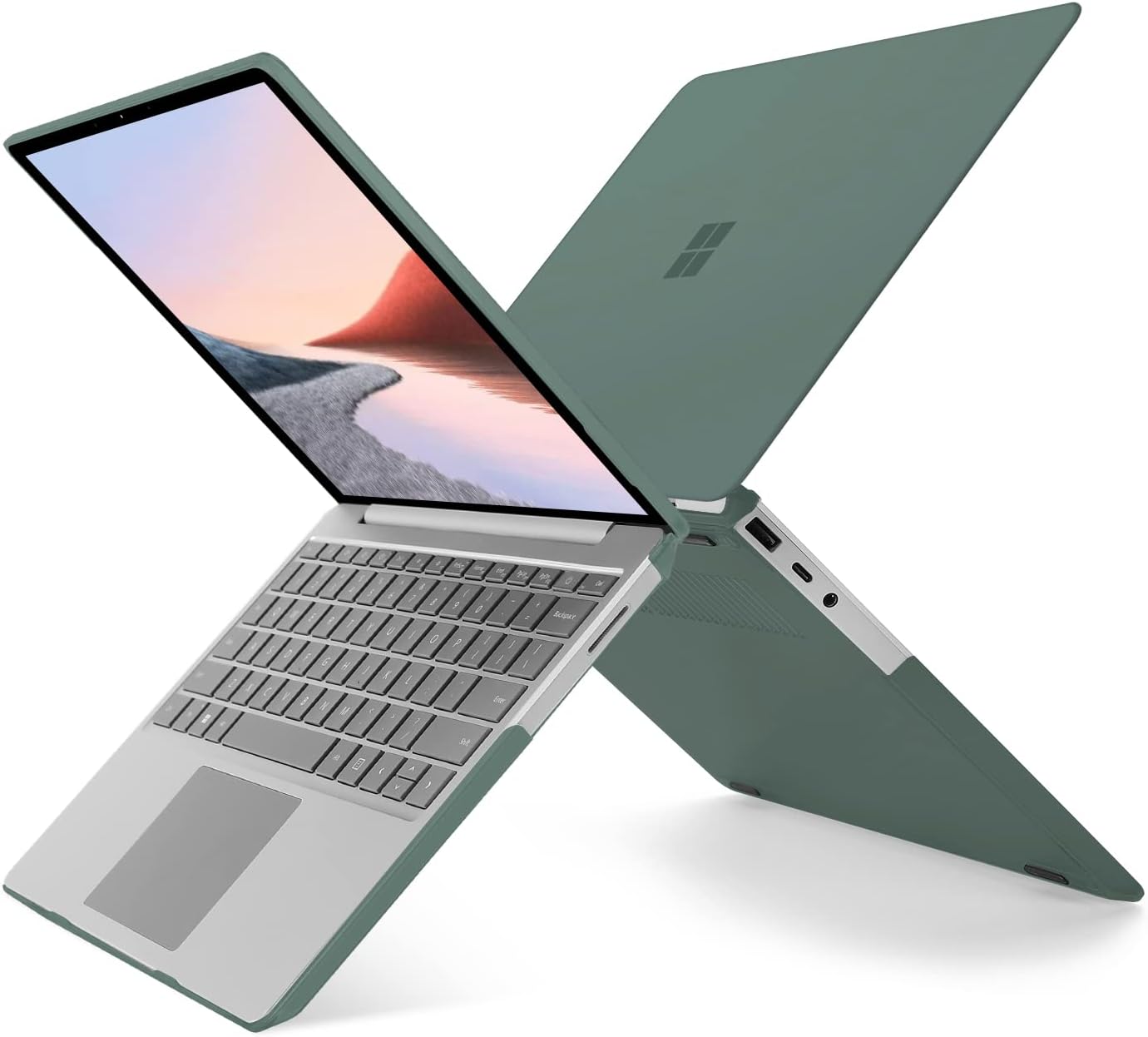 MOSISO Case Only Compatible with Microsoft Surface Laptop Go 3/2/1 12.4 inch 2023 2022 2020 Release (Models: 2013 & 1943), Protective Plastic Hard Shell&Keyboard Cover&Screen Protector, Emerald Green - Image 4